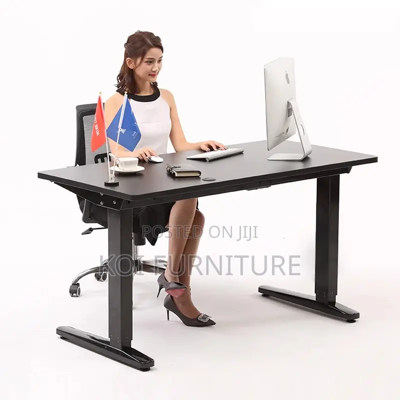 Office Desk: Modern 1.4m Electrical Height Adjustable Desk