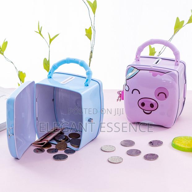 Metallic Piggy Bank Metallic Type With Padlock 2 Keys