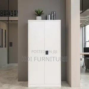 Office Cabinet : White Steel Storage Cabinet – 2 Door
