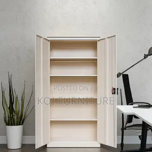 Office Cabinet : White Steel Storage Cabinet – 2 Door