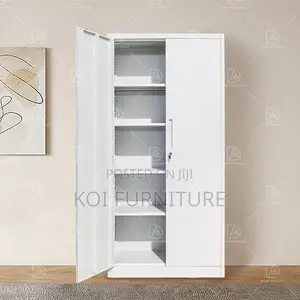 Office Cabinet : White Steel Storage Cabinet – 2 Door