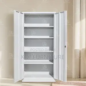Office Cabinet : White Steel Storage Cabinet – 2 Door