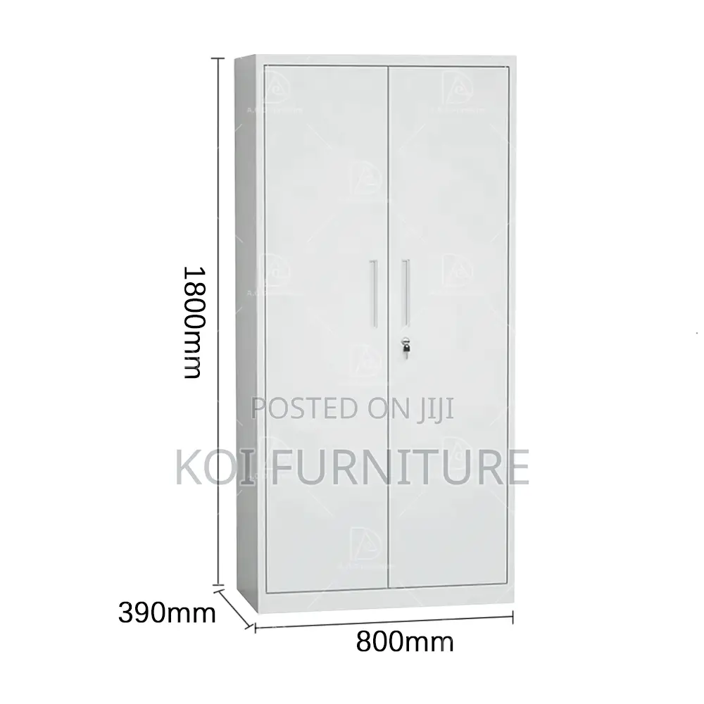 Office Cabinet : White Steel Storage Cabinet – 2 Door