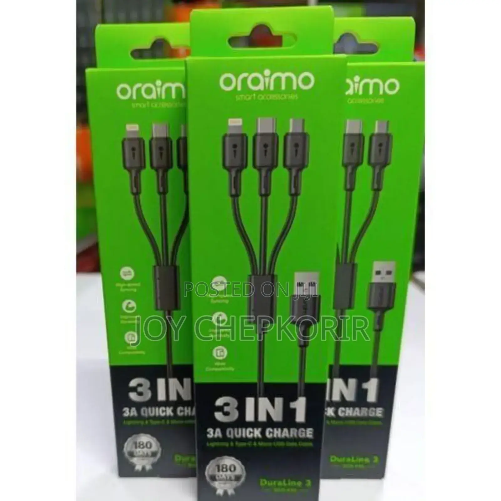 Oraimo Duraline 4 3‐In‐1 Cable (Ocd‐118mcl)