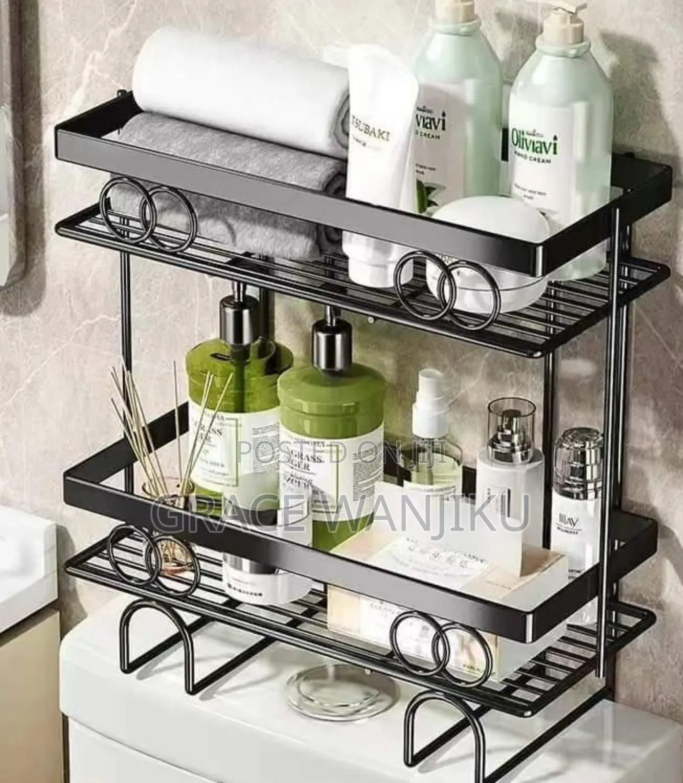 Metal Bathroom Storage Shelf Toilet Organizer Rack Bathroom