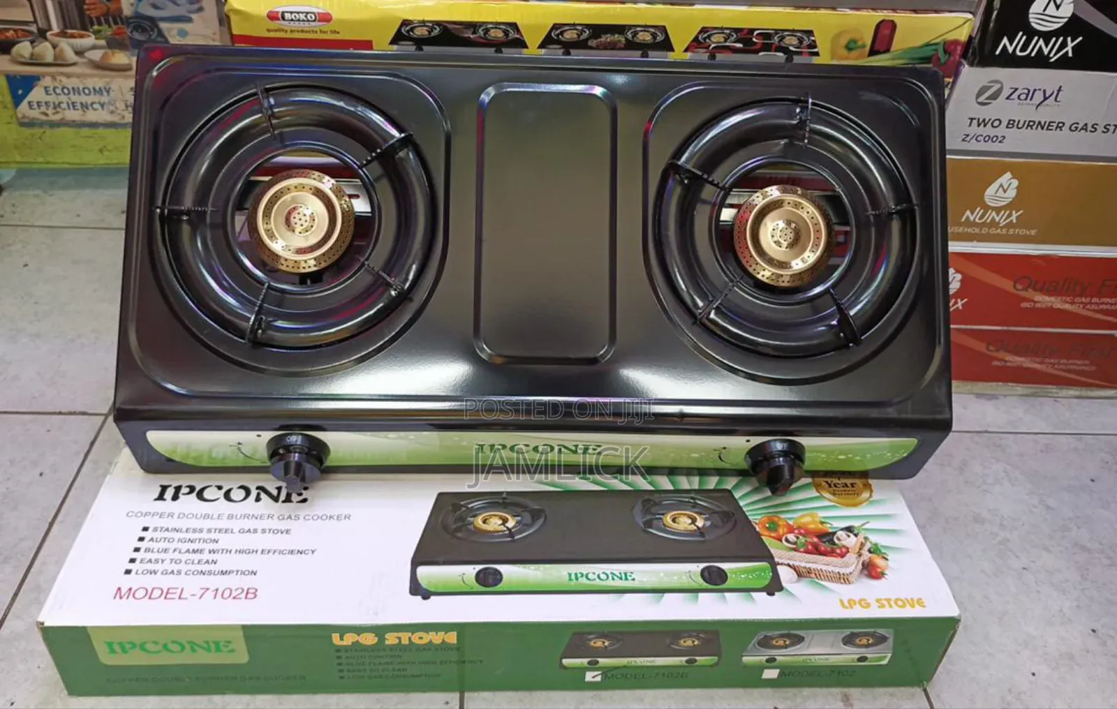 Ipcone Stainless Steel 2-Burner Stove – Black - Jm