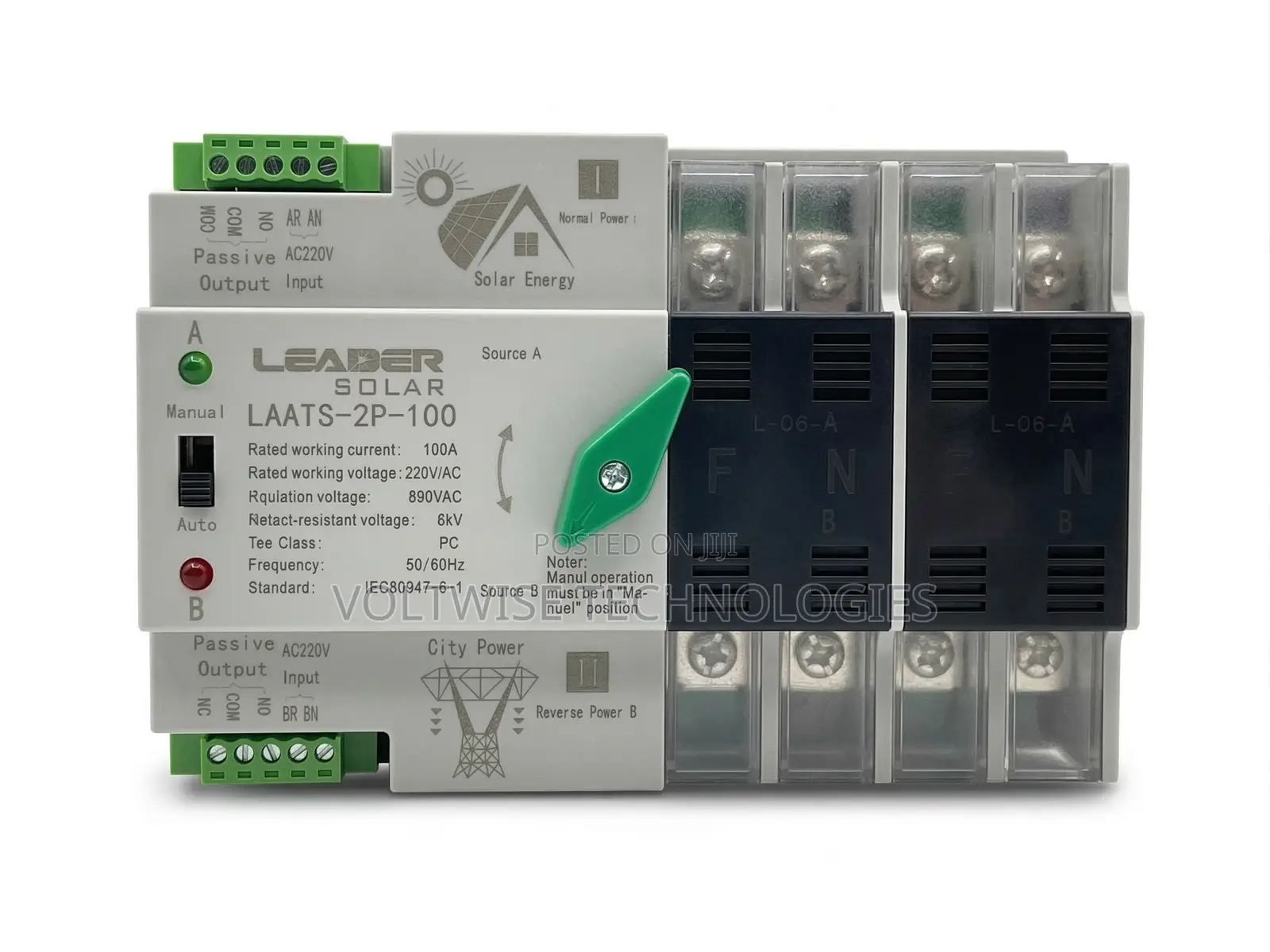Leader Solar 2-Pole Automatic Transfer Switch (Ats) - Laats-2p-100