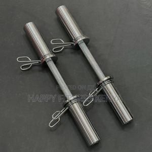 Loadable Olympic Dumbbell Handles Pair With Spring Clips - thumbnail 2