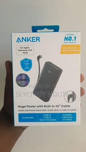 Anker Zolo Power Bank (,22.5w,Built-in Usb-C Cable