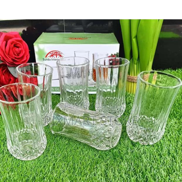 6-Piece Sunda Long Diamond Glasses for Water Juice