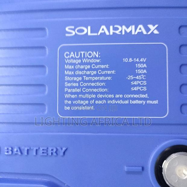 200ah - 12v Solarmax Lithium Solar Battery - Tv,Mini Fridge Lights - thumbnail 2