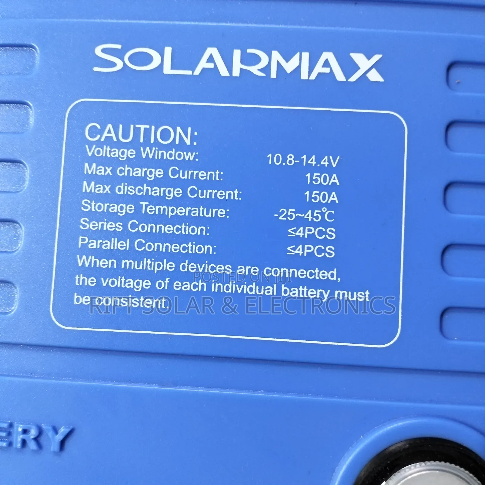 Solarmax 200ah - 12.8v Lithium Solar Battery Suitable for Home Use