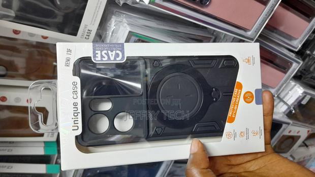 Katty Magsafe Ring Stand Hard Case for Oppo Reno 13f-Black - main view