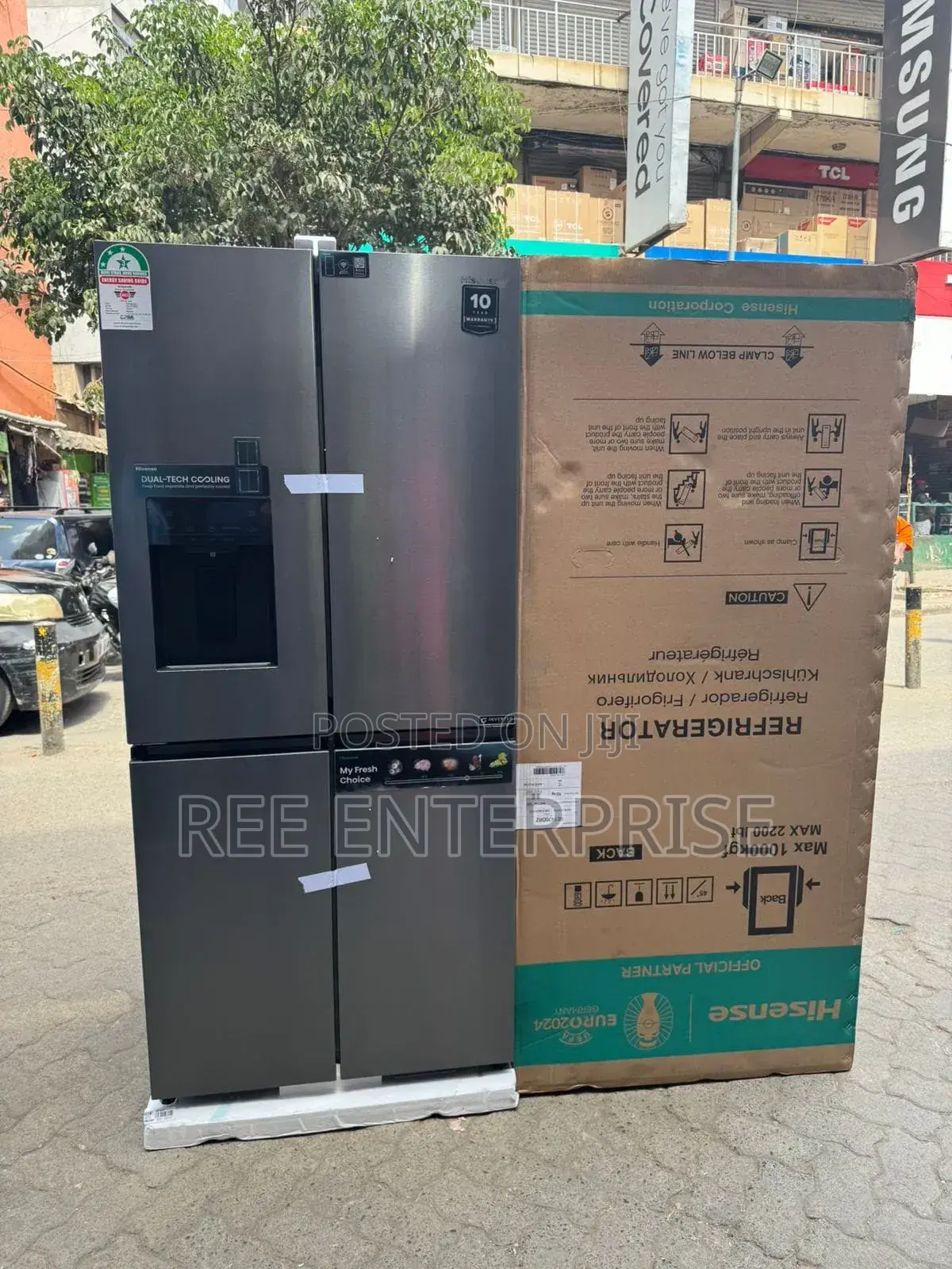 *Hisense Fridge 470 Liters 4-cross Door With Dispenser