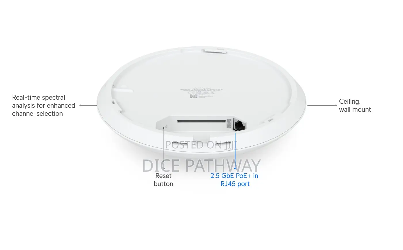 Unifi Wifi 7 Pro Max Ap, Ceiling-Mounted, 8 Spatial Streams + 6 GHZ