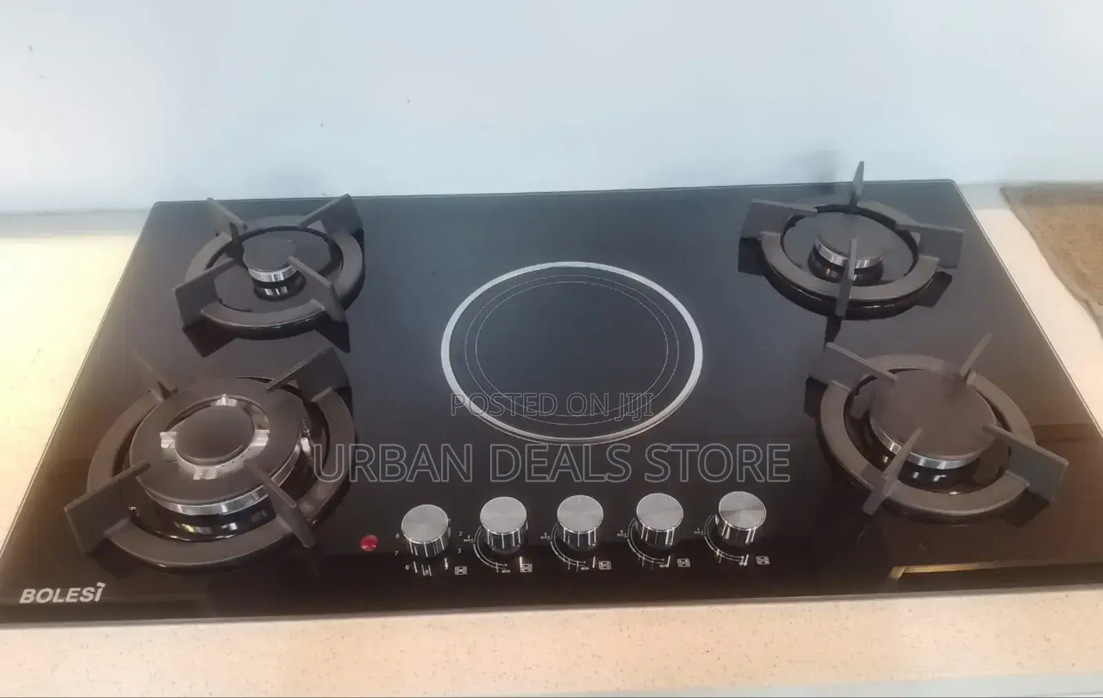 4 Gas Burners +Electric Built-in Hob With Gas Sensor Wok Burner