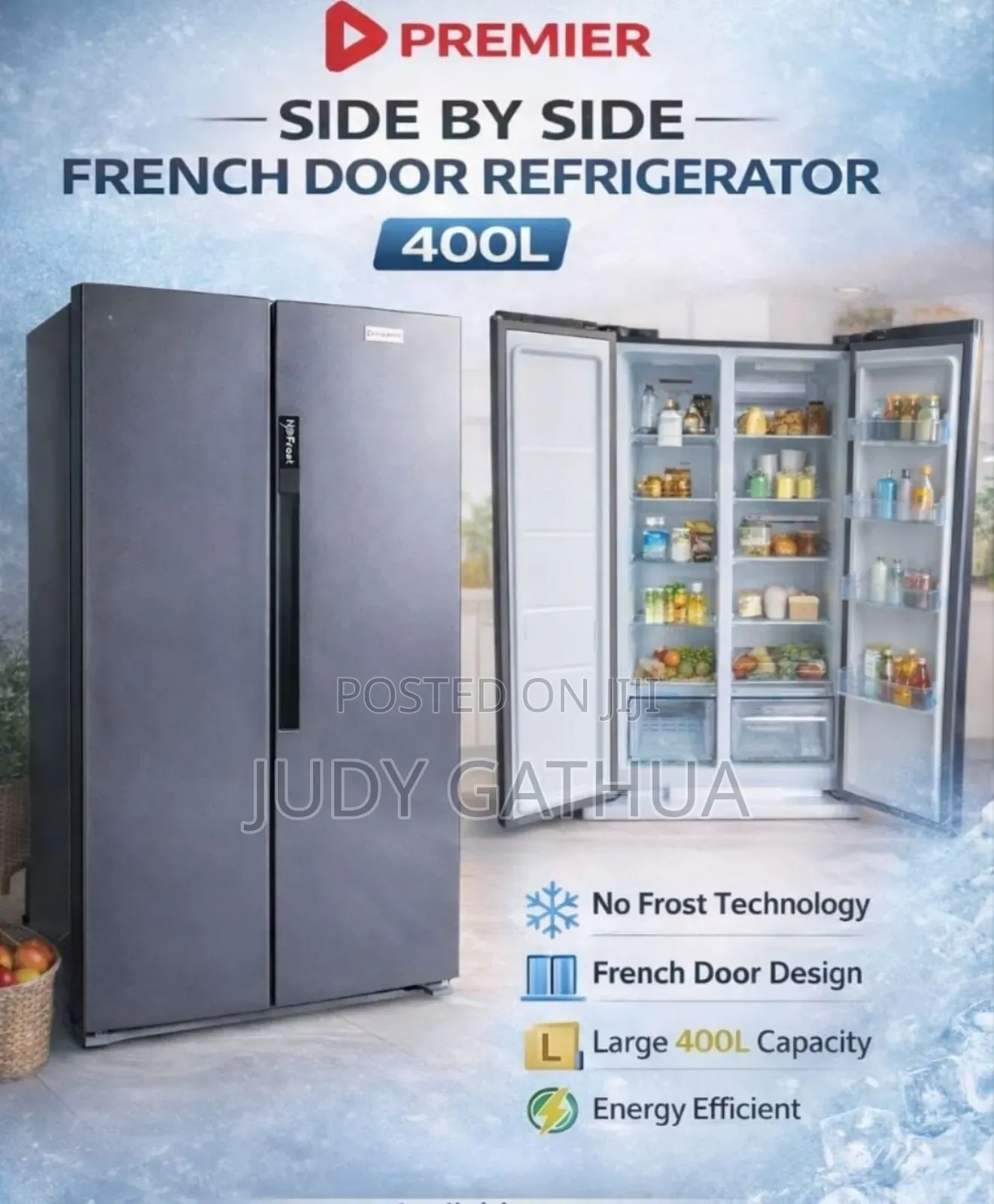 Side By Side Fridge 400l Primier