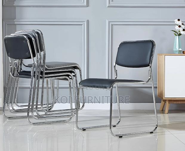 Office Chair : Chrome Visitor's Leather Office Seat - thumbnail 4