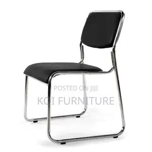 Office Chair : Chrome Visitor's Leather Office Seat