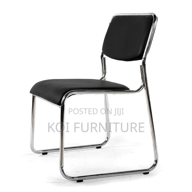 Office Chair : Chrome Visitor's Leather Office Seat - thumbnail 5