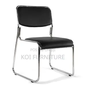 Office Chair : Chrome Visitor's Leather Office Seat