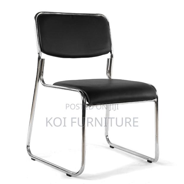 Office Chair : Chrome Visitor's Leather Office Seat - thumbnail 6