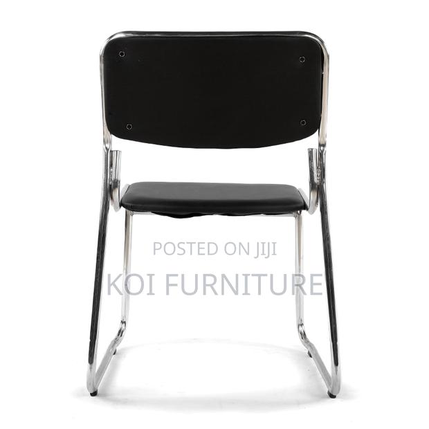 Office Chair : Chrome Visitor's Leather Office Seat - thumbnail 7