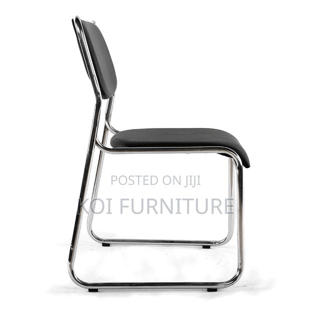 Office Chair : Chrome Visitor's Leather Office Seat - thumbnail 8