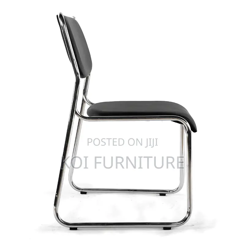Office Chair : Chrome Visitor's Leather Office Seat