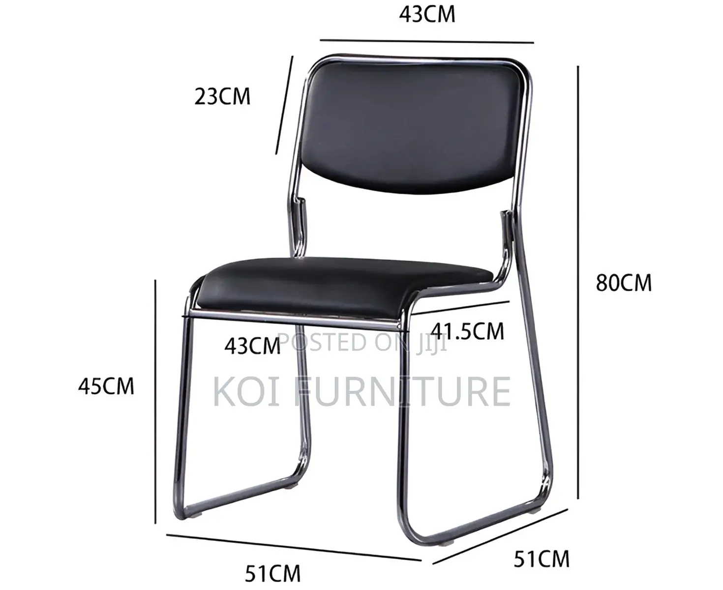 Office Chair : Chrome Visitor's Leather Office Seat