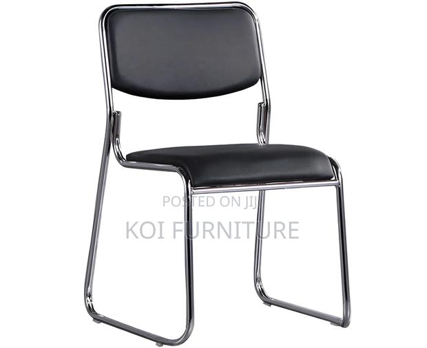 Office Chair : Chrome Visitor's Leather Office Seat - thumbnail 10