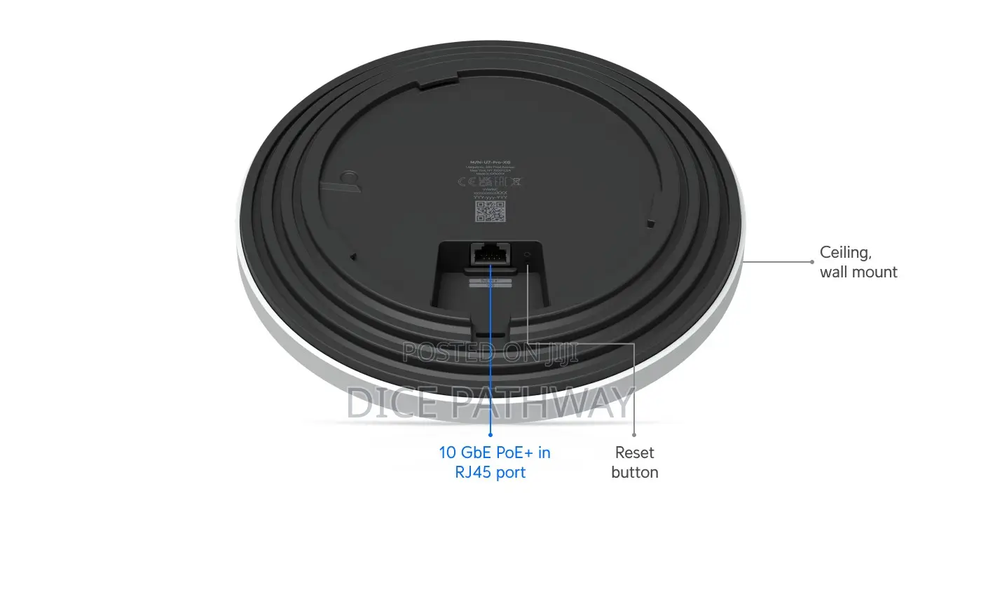 Unifi Wifi 7 Ap With 10/5/2.5/1 Gbe Support + 6 GHZ (U7-Pro-Xg)