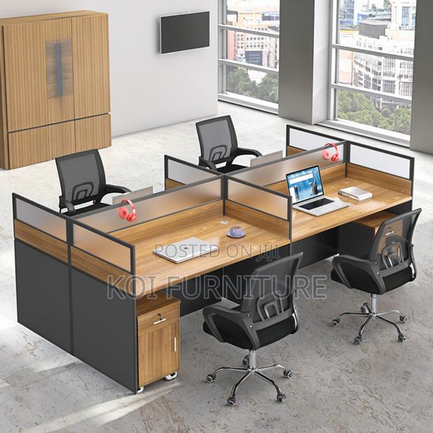 Office Desk : 4-Way Work Station. New Imported Workspace With Glass - thumbnail 2