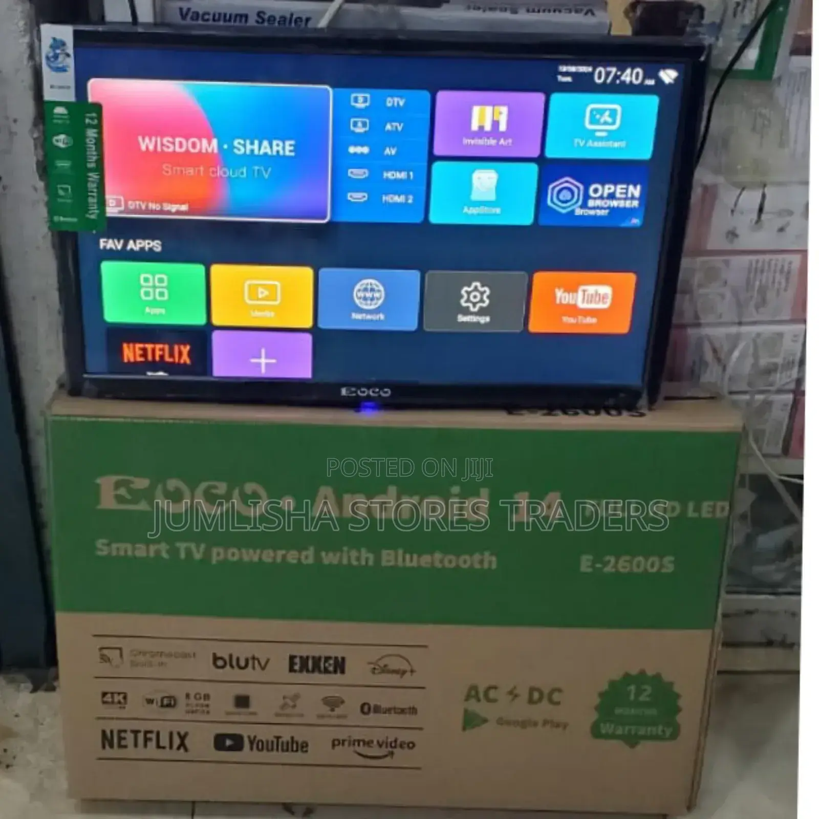 26 Inches Ac/Dc Ecco Smart Android Digital Tv With Bluetooth