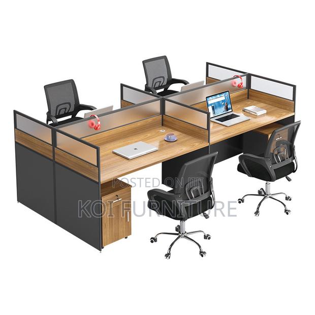 Office Desk : 4-Way Work Station. New Imported Workspace With Glass - thumbnail 5