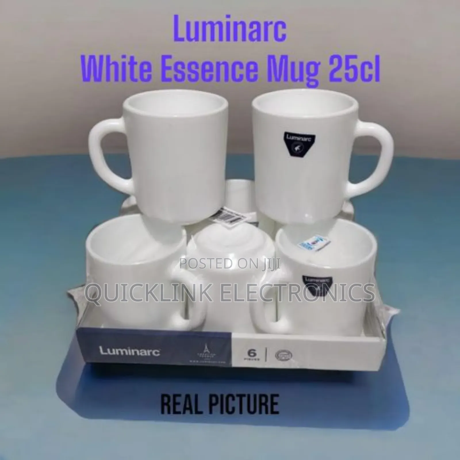 *Set of 6 Luminarc 25cl Cups 
