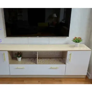 Cairo Modern 6ft Tv Stand White Oak White With Cabinets