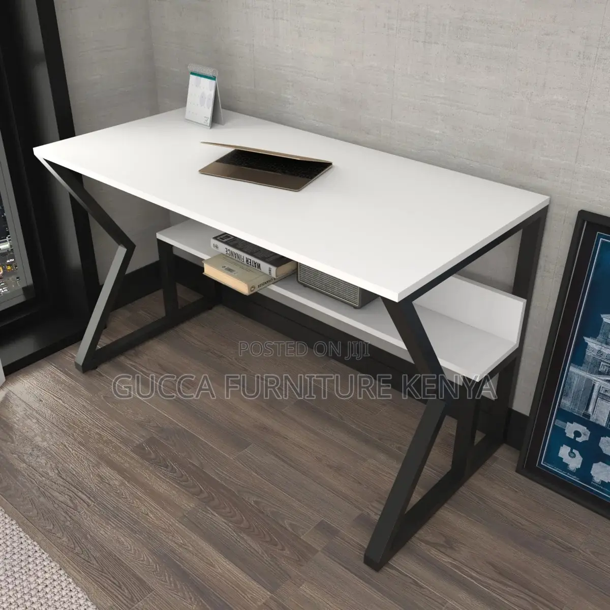 Generic Home Office Study Desk With Bookshelf