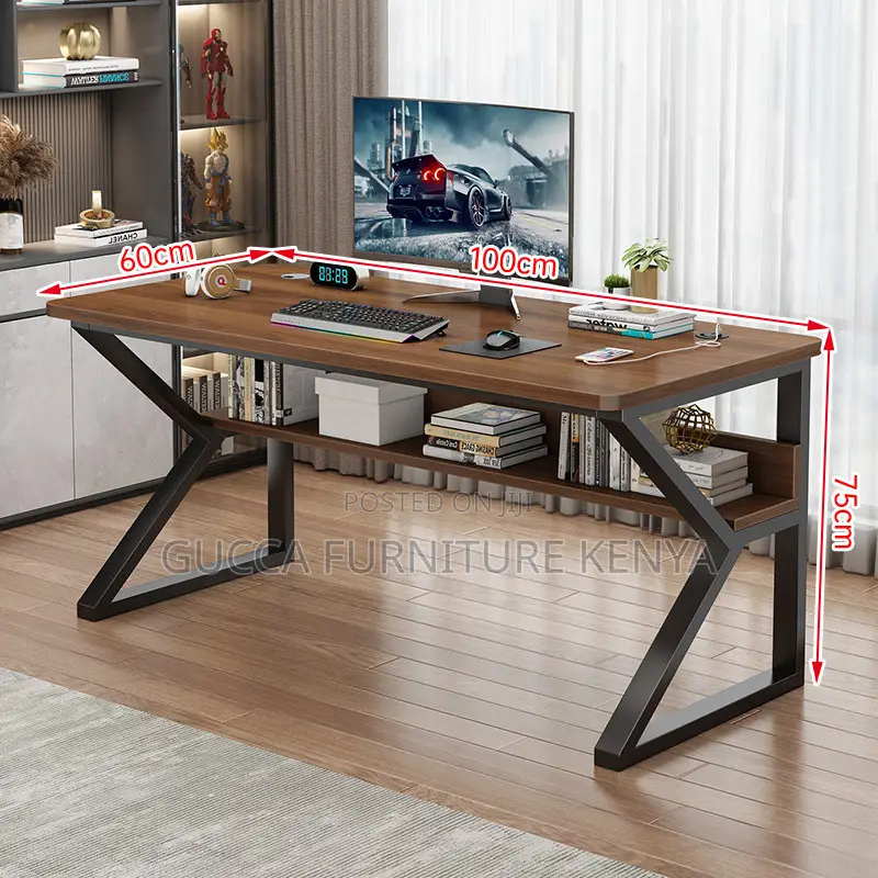 Generic Home Office Study Desk With Bookshelf