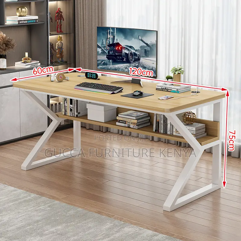 Generic Home Office Study Desk With Bookshelf