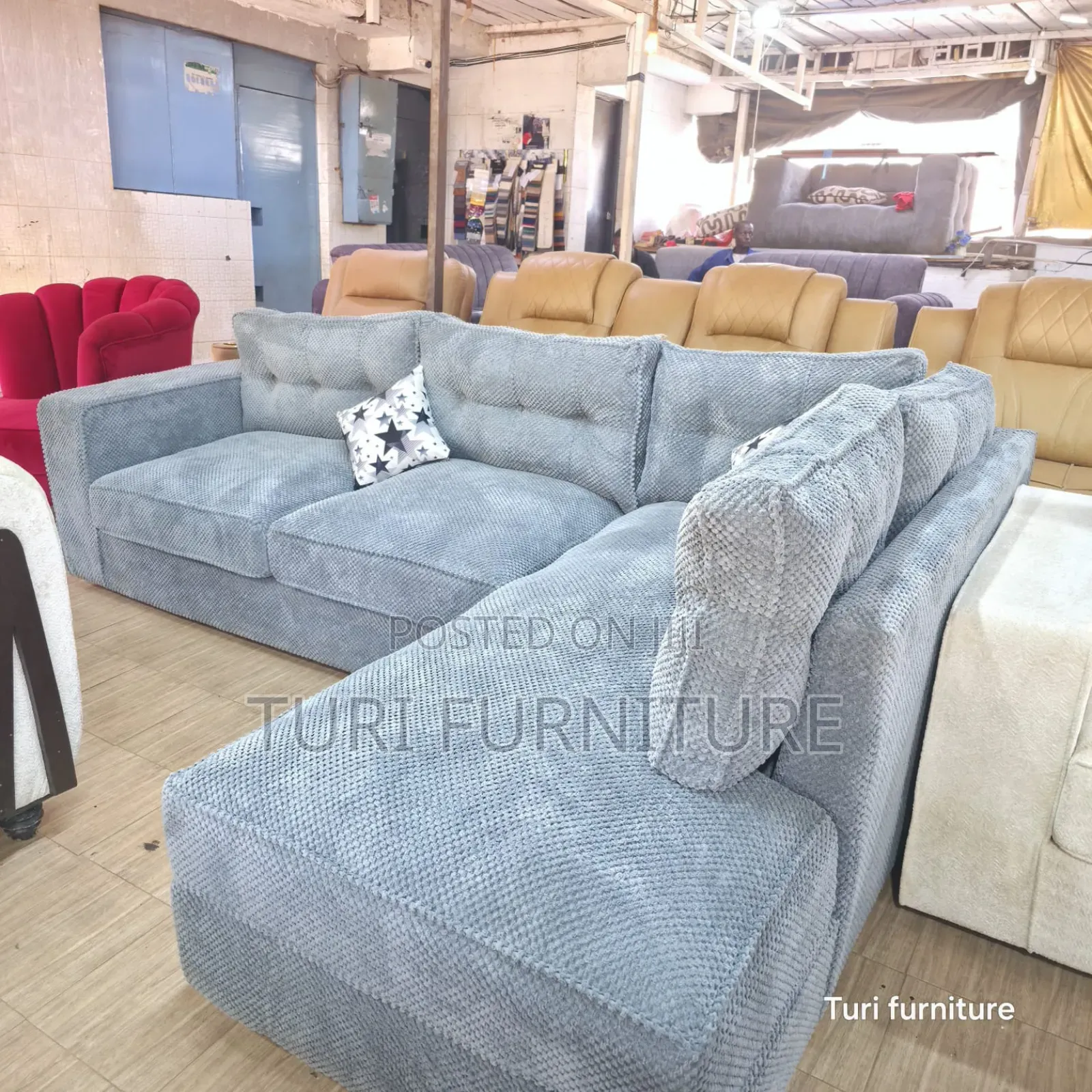 Lshape Spring Cushions Sofa