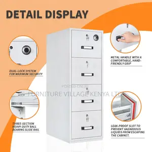 Office Safe; 4-drawer Fireproof Security Office Safe