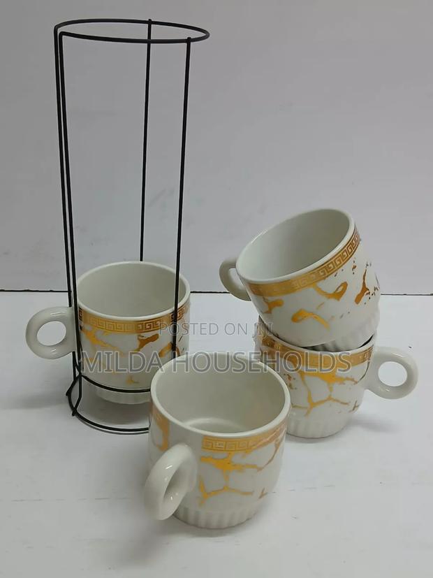 Creative Space Saver Coffee Cups With Stackable Stand.