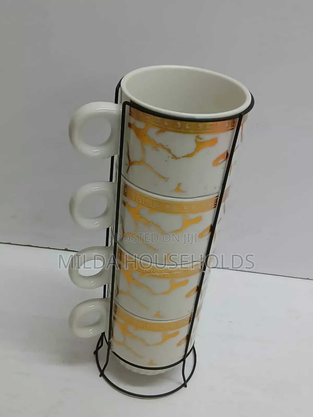 Creative Space Saver Coffee Cups With Stackable Stand.