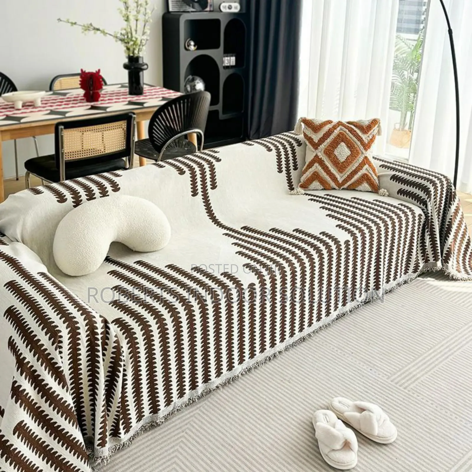 Reversible Chenille Cotton Sofa Blanket/Covers