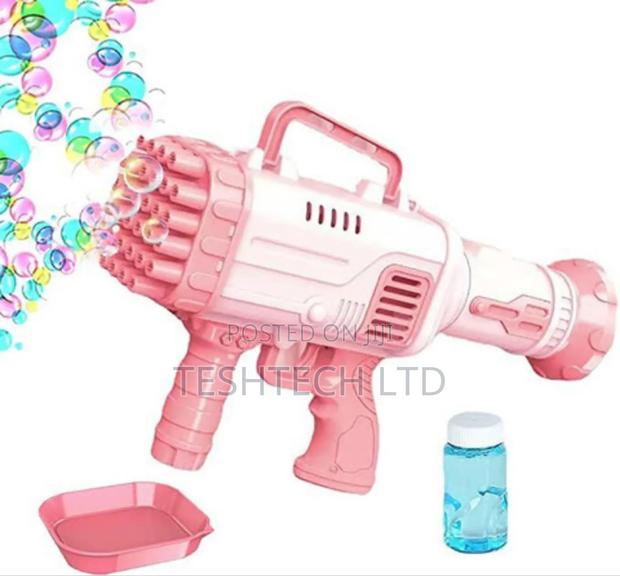 Automatic Bubble Gun Blower With Lights – Fun Outdoor Toy for Kidspink