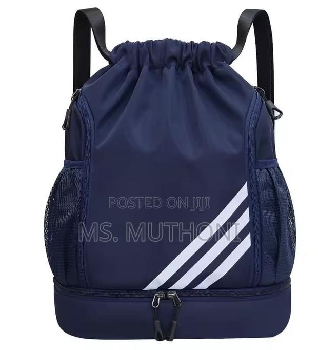 Waterproof Canvas Drawstring Gym Backpack, - thumbnail 3