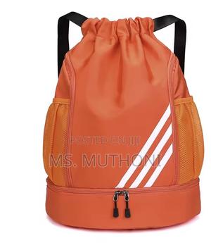 Waterproof Canvas Drawstring Gym Backpack, - thumbnail 2