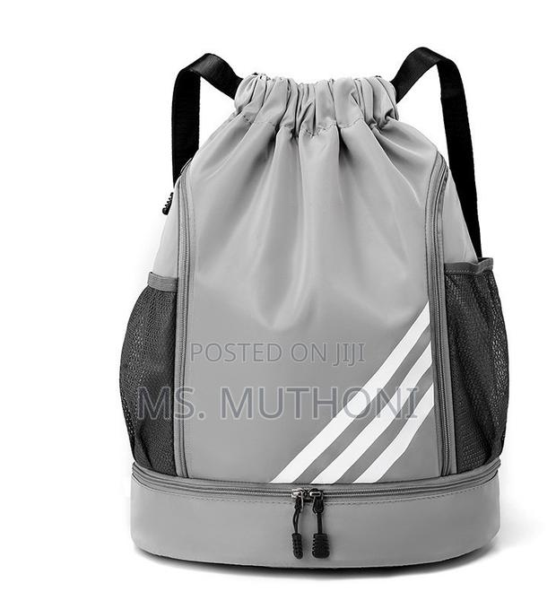 Waterproof Canvas Drawstring Gym Backpack, - thumbnail 4