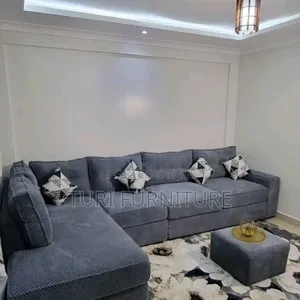 7 Seater Lshape Spring Cushions Sofa